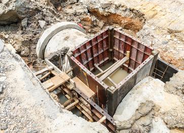 Active excavation and utility construction work